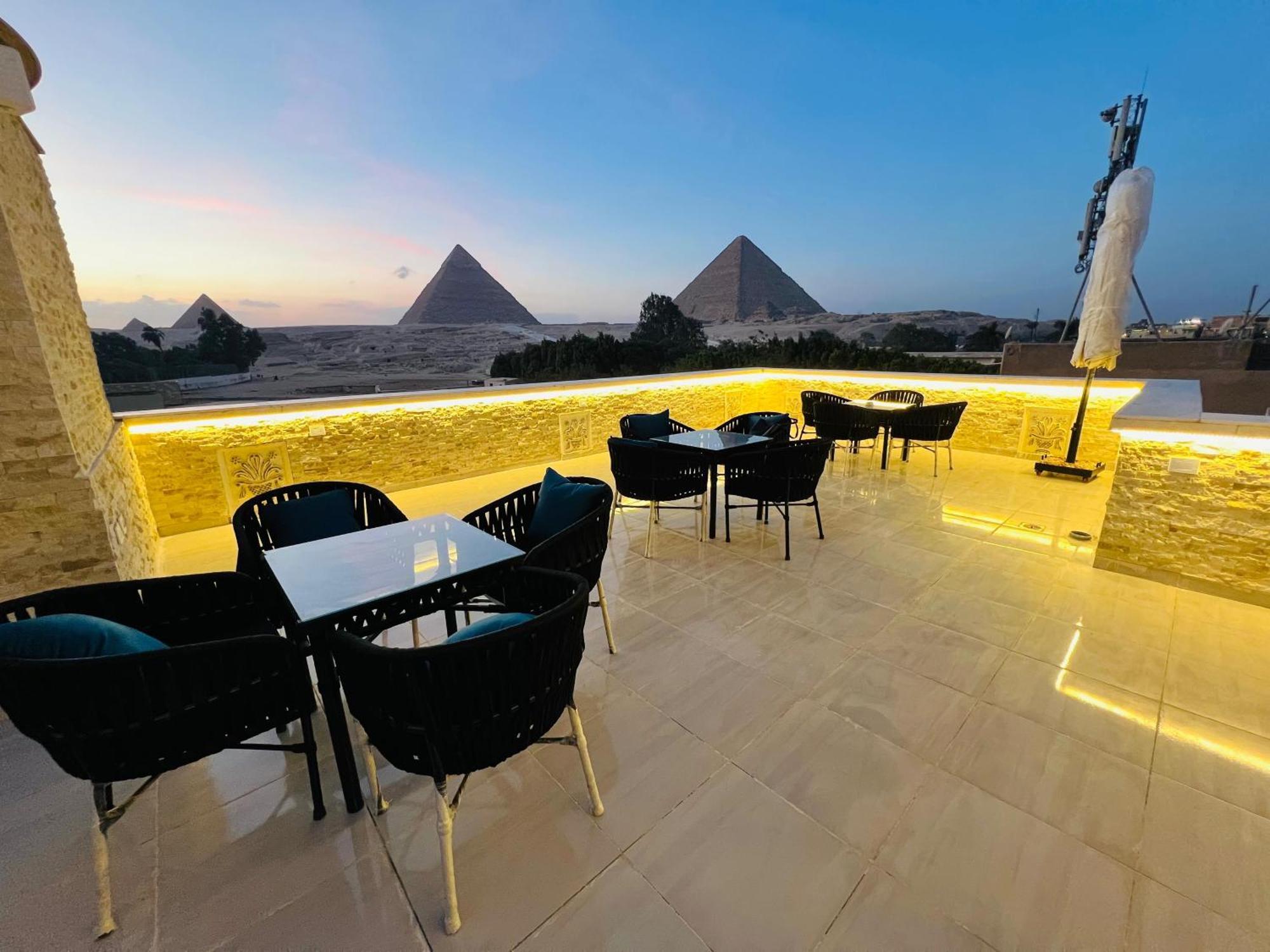 Great Scarab Pyramids View Hotel Kafret el-Gabal Exterior foto